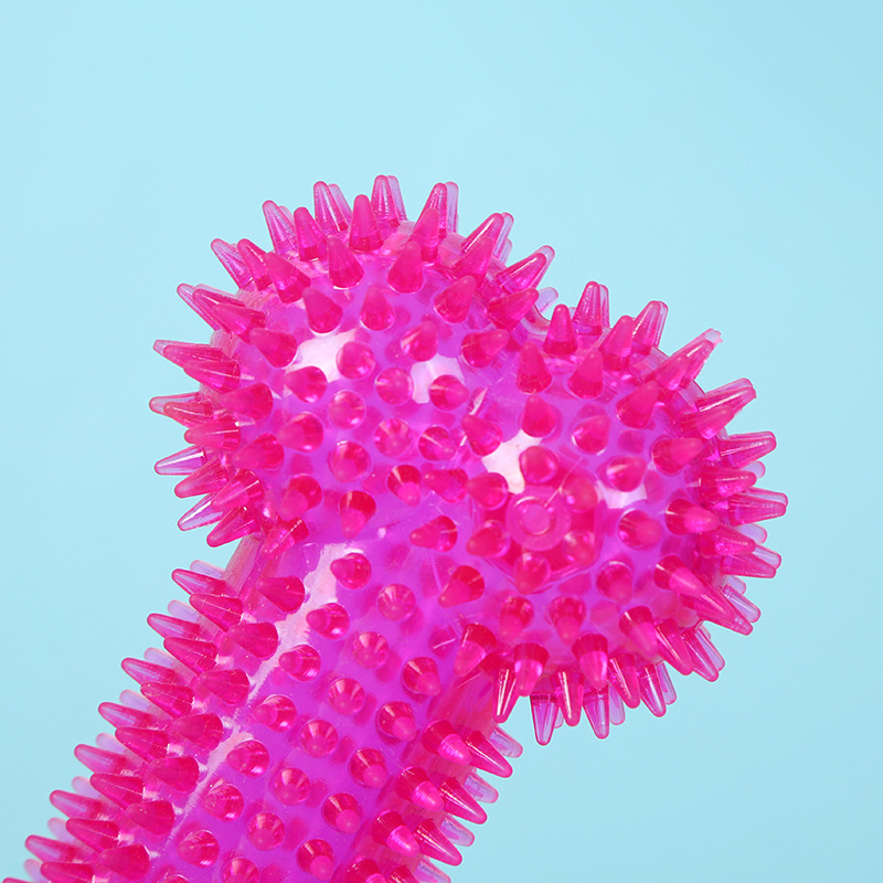 Interactive Squeaky Plush Dog Toy - Pet Dog Chew Toy Bone-Shaped Spiky