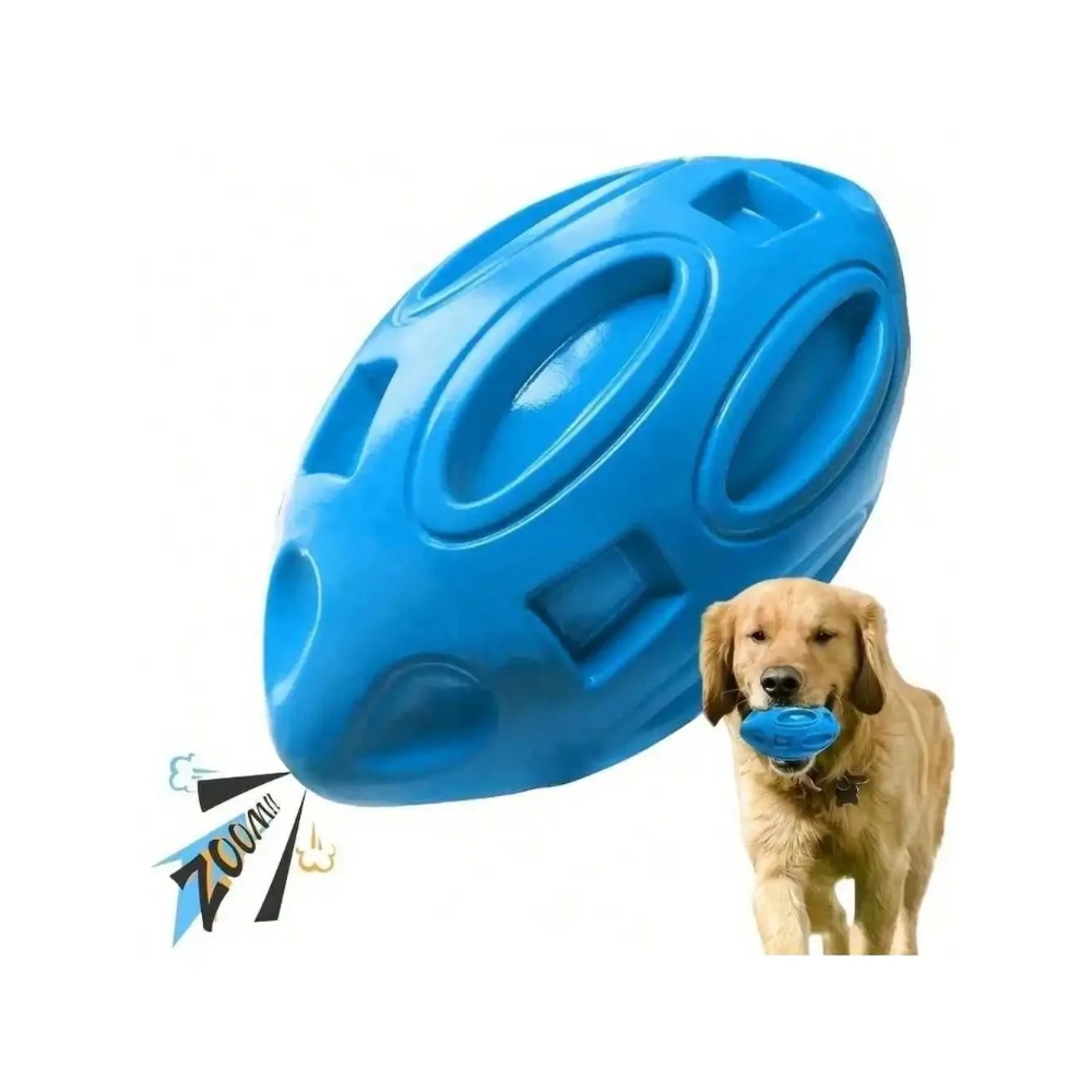 Indestructible Dog Chew Toy - 1pcs Indestructible Squeaky Rugby Ball Dog